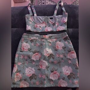 Floral bust and skirt set